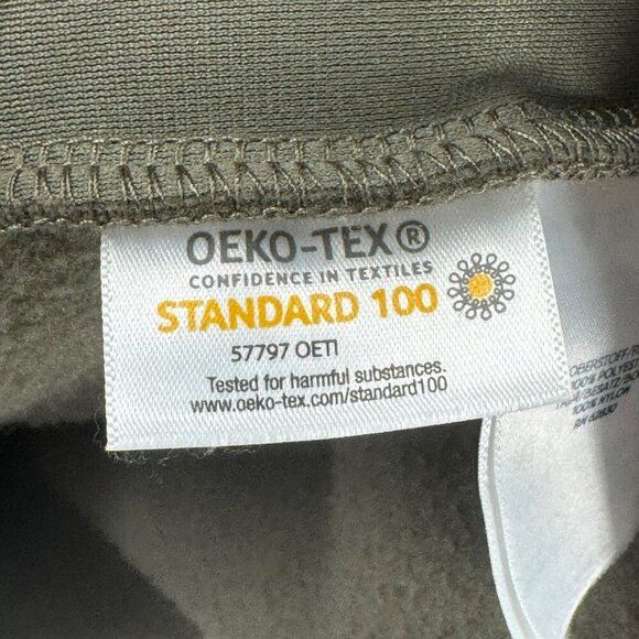 Lands End Mens Snap-T Pullover Cream/Olive Fleece XL - Picture 2 of 8